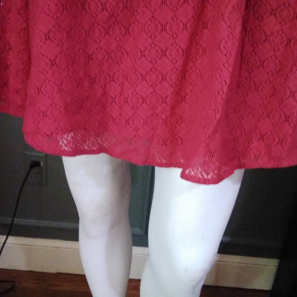 FREE PEOPLE Maroon Red Lace Embroidered Dress - Picture 4 of 11